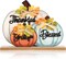 3 Pcs Fall Pumpkin Decor Wooden Table Sign Thankful Blessed Grateful Tabletop for Autumn Farmhouse Vintage Thanksgiving Harvest Party Rustic Home Room Table Shelf Halloween Decorations